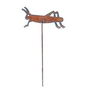 Grasshopper Rusted Garden Stake