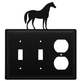 Triple Horse Double Switch & Single Outlet Cover