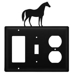 Triple Horse Single GFI Switch and Outlet Cover CUSTOM Product