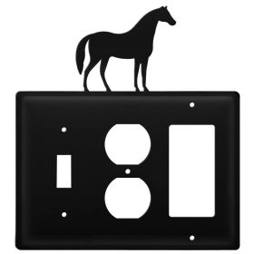 Triple Horse Single Switch Outlet and GFI Cover CUSTOM Product