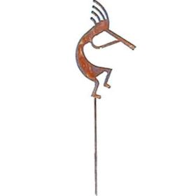 Kokopelli Rusted Garden Stake
