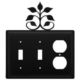 Triple Leaf Fan Double Switch & Single Outlet Cover