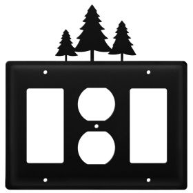 Triple Pine Trees Single GFI Outlet and GFI Cover CUSTOM Product