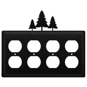Quad Pine Trees Quad Outlet Cover CUSTOM Product