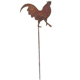 Rooster Rusted Garden Stake