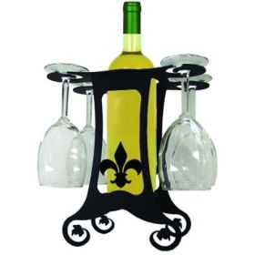 Fleur de lis 4 Glass Wine Holder