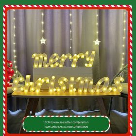 Color Printing Led Merry Christmas Letter Lights (Option: 16cm lowercase letters)