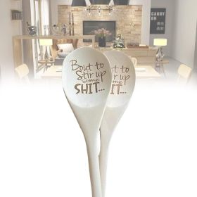 Funny Spoon Wooden Christmas Gift (Option: Picture Color-2PCS)