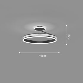 Modern And Minimalist Bedroom Ceiling Lights (Option: Black-Infinite dimming-40cm)