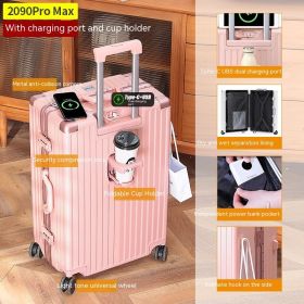 Cup Holder Luggage Universal Wheel Female (Option: ProMax Aluminum Frame Pink-20 Inches)