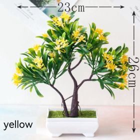 Artificial Plant Potted Indoor Desktop Fake Flower Decoration Home Decoration Ornaments (Option: Yellow Strap Basin)