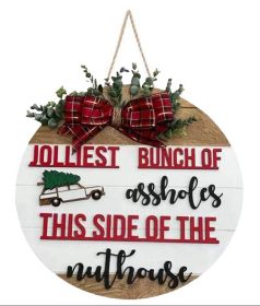 Front Door Sign Christmas Decorations Garland Party Supplies Crafts Door Listing (Option: D Light Brown)