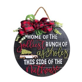 Front Door Sign Christmas Decorations Garland Party Supplies Crafts Door Listing (Option: A Black Style)