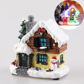 Christmas Decorations Resin Small House Micro Landscape Ornaments (Option: Large B Style)
