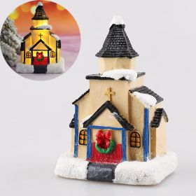 Christmas Decorations Resin Small House Micro Landscape Ornaments (Option: Medium H Style)