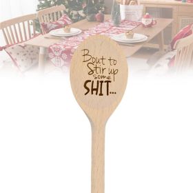 Funny Spoon Wooden Christmas Gift (Option: Picture Color-1PCS)