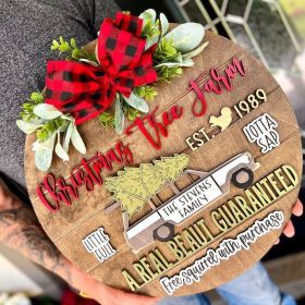 Front Door Sign Christmas Decorations Garland Party Supplies Crafts Door Listing (Option: B Brown Style)