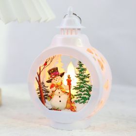 Christmas Decoration Small Night Lamp Desktop Decoration (Option: White Snowman)