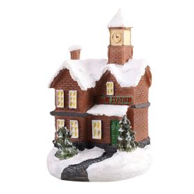Christmas Small House Micro Landscape Resin Decorations (Option: 2021 Type B Type)