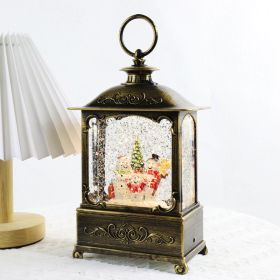 Christmas Decoration Decoration Crystal Lamp Music Box (Option: Snowman)