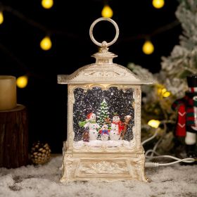 Christmas Crystal Ball Music Box Decoration (Option: White Retro Snowman)