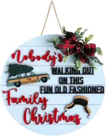 Front Door Sign Christmas Decorations Garland Party Supplies Crafts Door Listing (Option: C White)