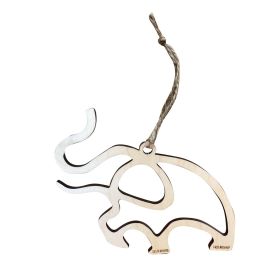 Christmas Creative Wooden Elephant Shape Decorative Pendant (Option: GJ154006-8cm)