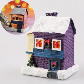 Christmas Decorations Resin Small House Micro Landscape Ornaments (Option: Medium J Type)