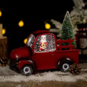 Christmas Decoration Car Crystal Ball Crafts Ornaments (Option: Red Car Old Man)