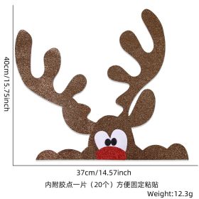Christmas Decorations Felt Cloth Door Sticker Decoration (Option: Big Elk Horn)