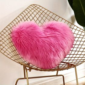 1pc Love Heart Plush Pillow - Soft and Cozy Indoor Sofa Chair Bed Cushion for Home Decoration - Removable and Machine Washable (Color: rose red, size: 40*50cm/15.7*19.7")