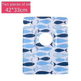Kitchen Oil-proof Gas Cooker Pad Aluminum Foil Tinfoil 2 Pieces (Option: Cartoon Little Fish)